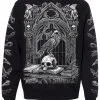 VampireFreaks Quoth The Raven Sweatshirt [Gray Print] -Akumu Ink Shop raven sweatshirt