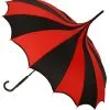 VampireFreaks Batwing Pagoda Umbrella [BLACK/RED STRIPED] -Akumu Ink Shop red umbrella