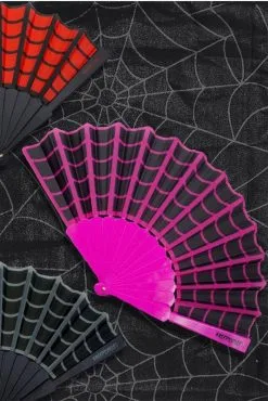 Kreepsville Spiderweb Scallop Fan [Pink] -Akumu Ink Shop ssssssss be7457b0 12a0 46e3 8bd2 063fac7ef0b3