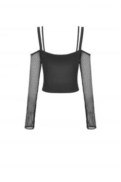 DARK IN LOVE Black Craft Fishnet Off The Shoulder Top -Akumu Ink Shop uiyuigfdgfdgfdgf