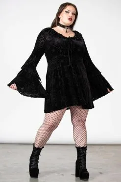 KILLSTAR Celestite Long Sleeve Burnout Dress -Akumu Ink Shop vgcfgf